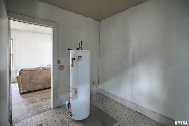 interior space featuring gas water heater