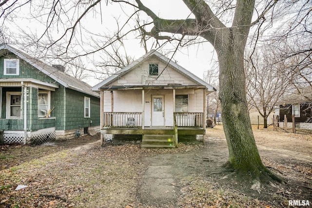 bungalow featuring a porch