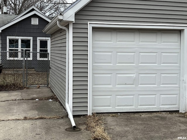 view of garage