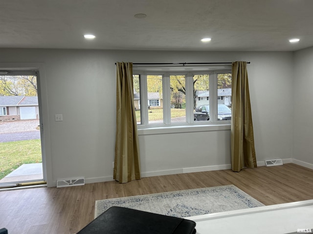 doorway featuring hardwood / wood-style floors