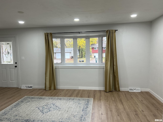 interior space with light hardwood / wood-style flooring and a wealth of natural light