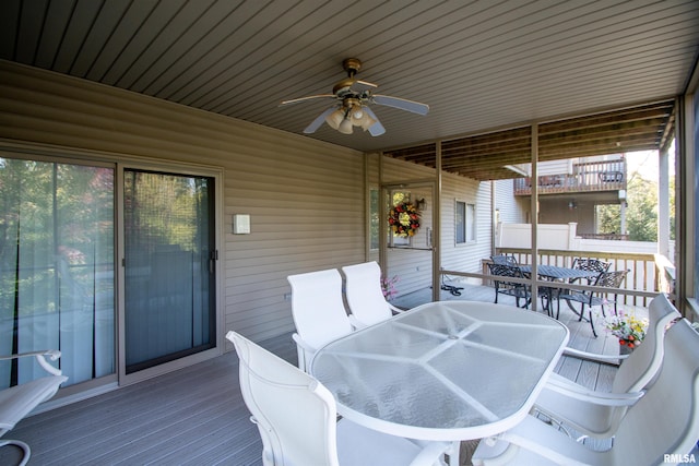 deck with ceiling fan