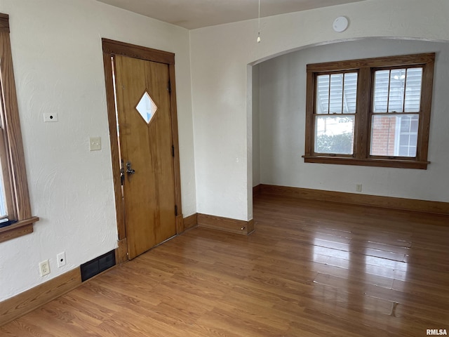 foyer featuring light hardwood / wood-style floors