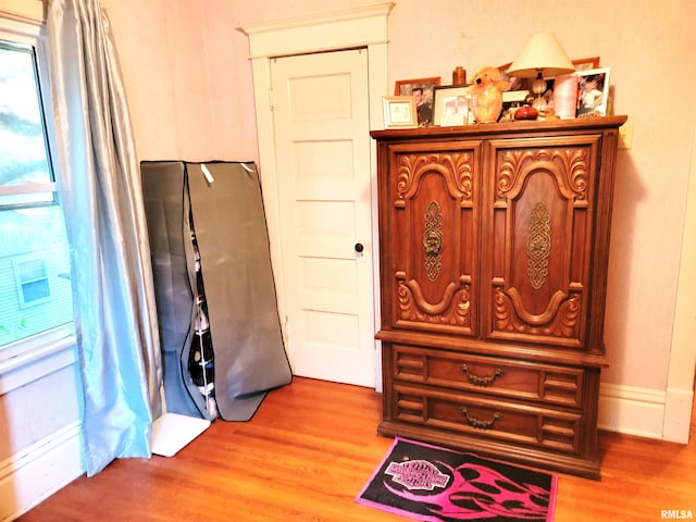 interior space with hardwood / wood-style floors