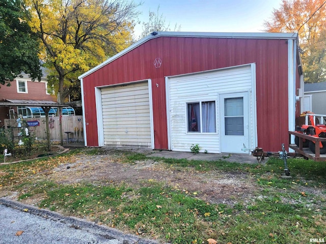 view of garage