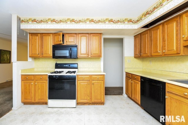 kitchen featuring black appliances