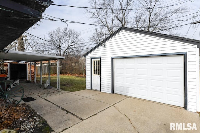 view of garage