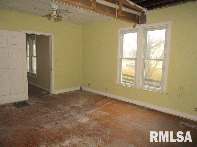 534 S Main St, Canton, IL 61520 - spare room featuring a ceiling fan, baseboards, and wood finished floors
