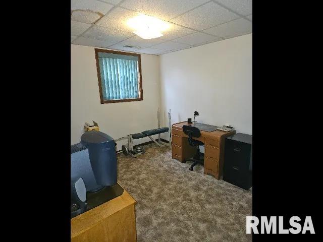 office area with carpet flooring