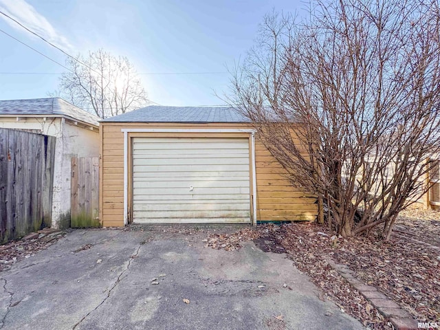 view of garage