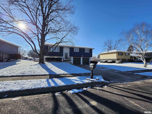 bi-level home with a garage