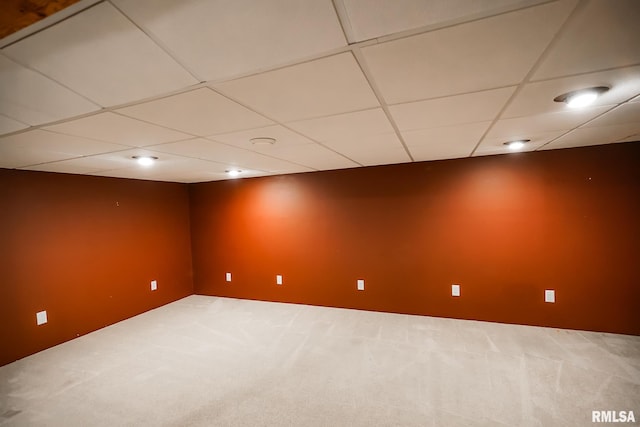 basement featuring carpet