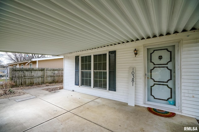 view of doorway to property