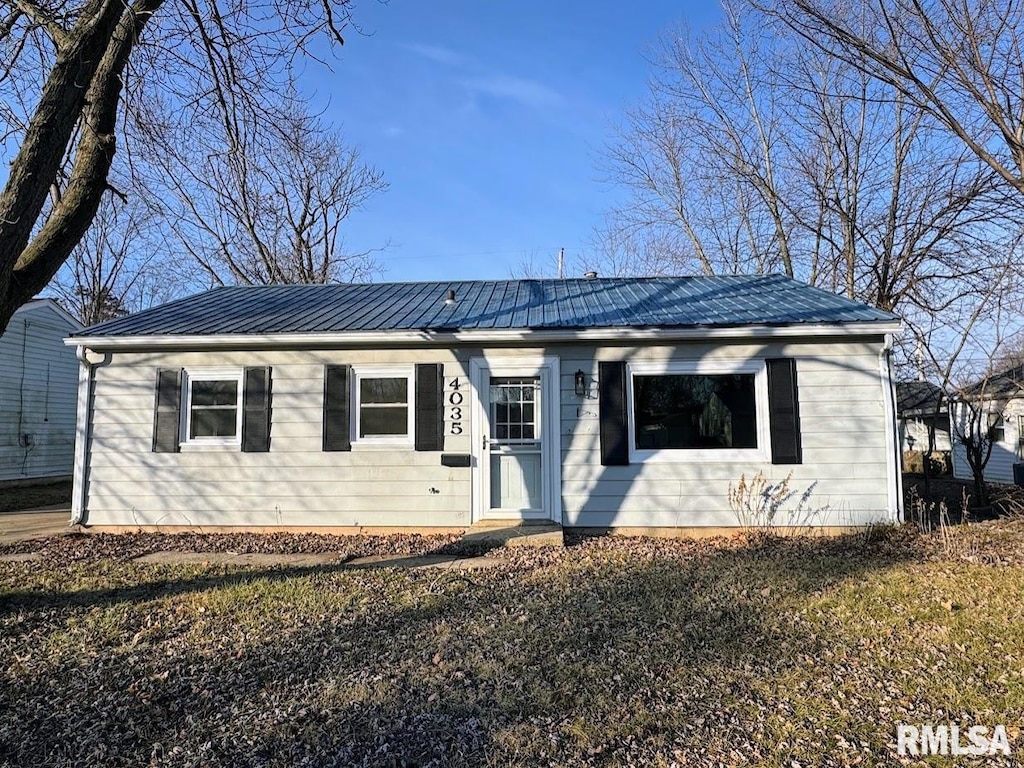 view of single story home