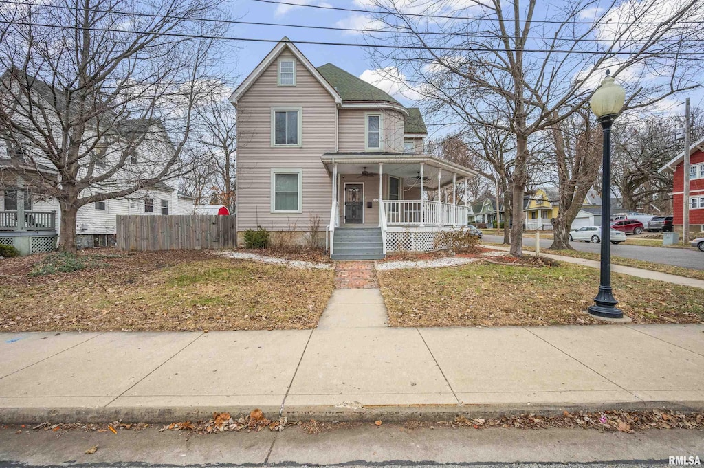 view of front of house with covered porch