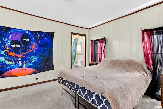 bedroom with carpet flooring and ensuite bathroom