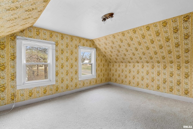 bonus room with plenty of natural light and carpet