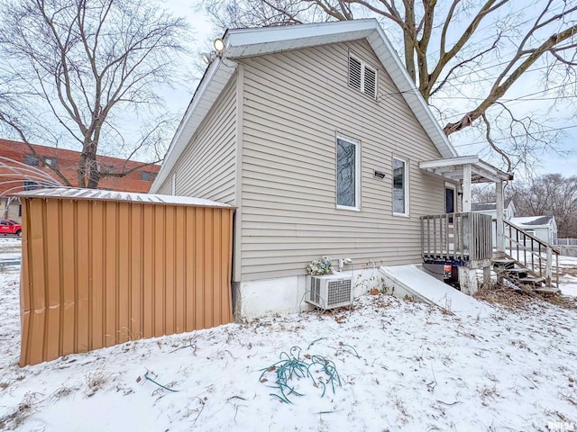 view of snowy exterior