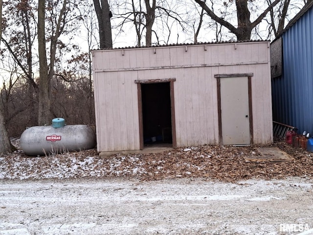 view of snow covered structure