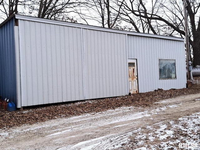 view of snow covered structure