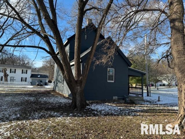 view of snow covered exterior