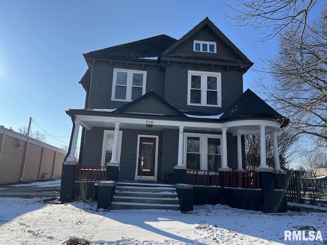 view of front of home with covered porch