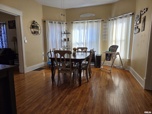 dining room featuring dark wood-type flooring