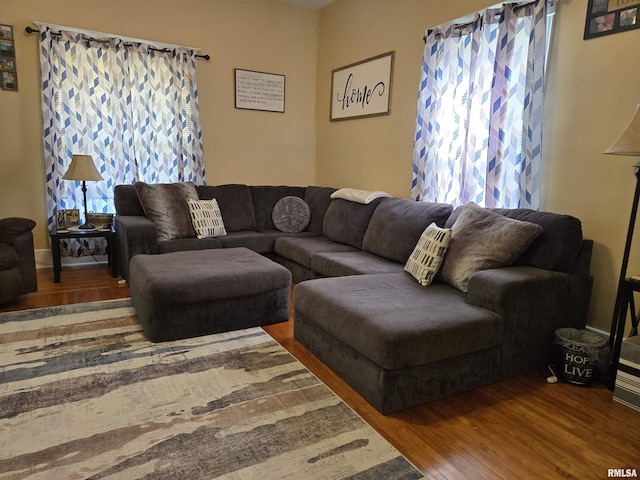 505 W Main St, La Harpe, IL 61450 - living room featuring wood finished floors