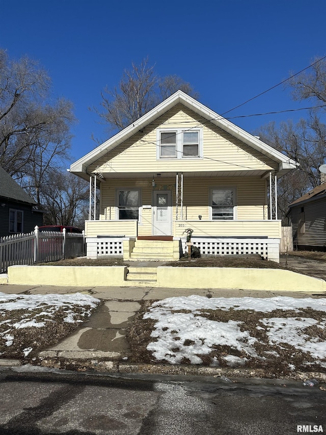 bungalow-style home with a porch