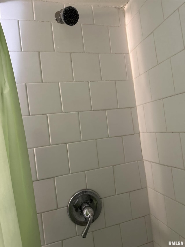 room details with a tile shower