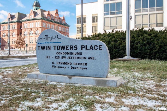 view of community sign