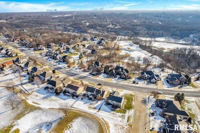 view of snowy aerial view