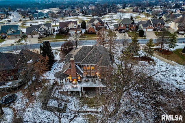 view of snowy aerial view