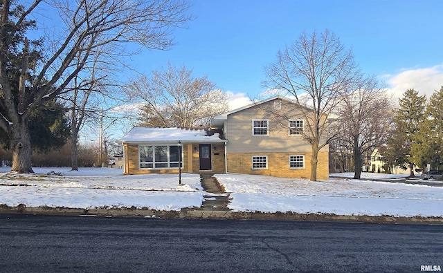 view of split level home