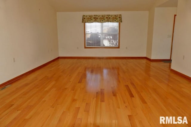 empty room featuring light wood-type flooring