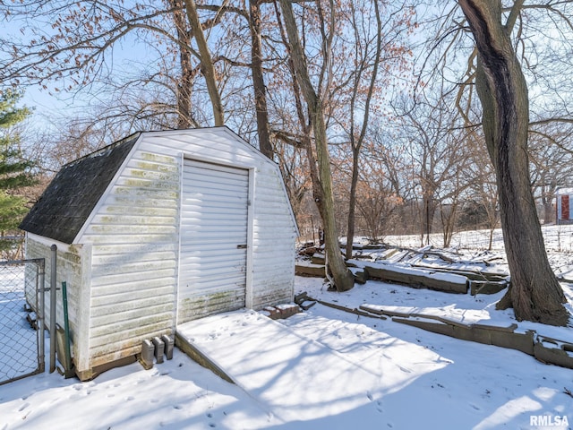 view of snow covered structure