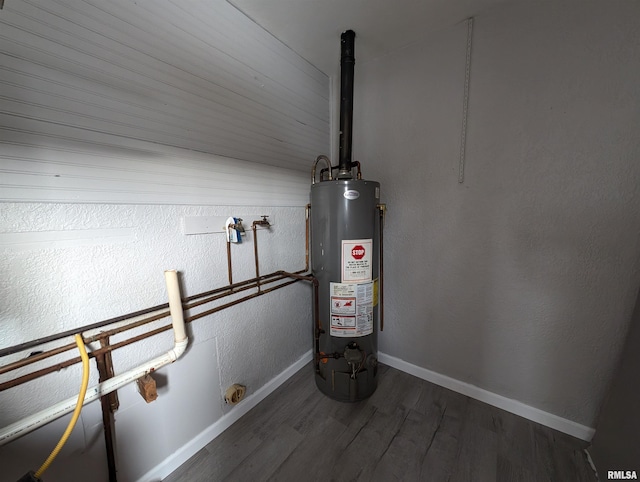 utility room with water heater