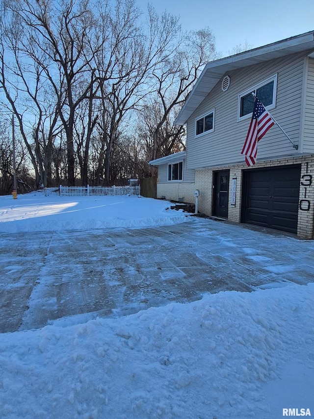 view of yard covered in snow