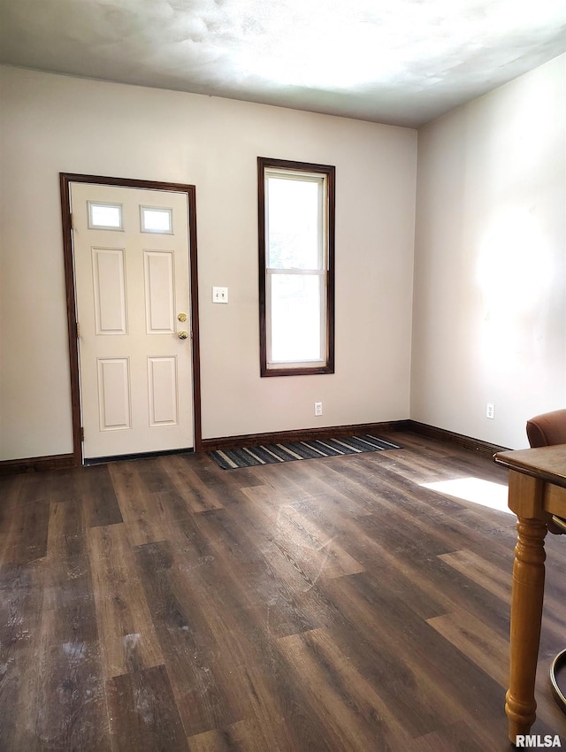 entrance foyer with dark hardwood / wood-style flooring