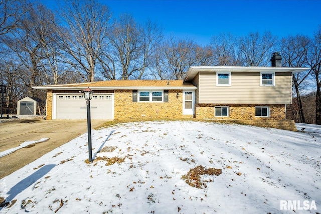 tri-level home featuring a garage