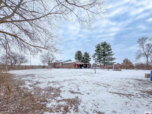 view of snowy yard