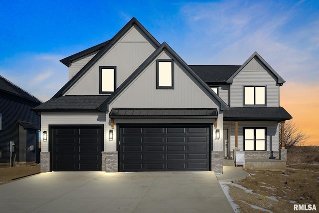 view of front of house featuring a garage