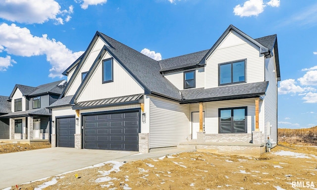 view of front facade with a garage