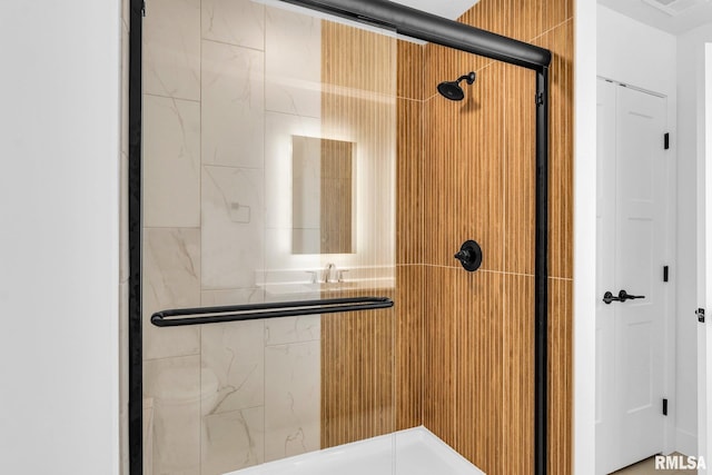 bathroom with walk in shower