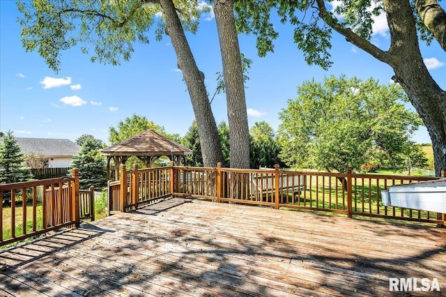 deck with a gazebo