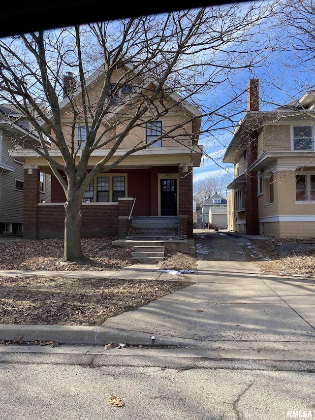 view of front of home featuring covered porch