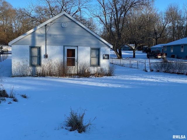 view of snowy exterior