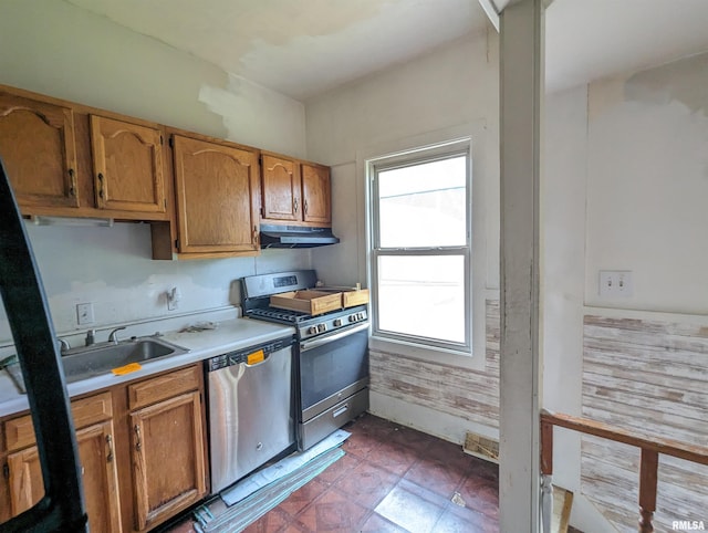 kitchen featuring sink, a wealth of natural light, and stainless steel appliances