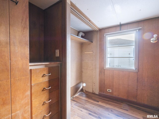 spacious closet with light hardwood / wood-style floors