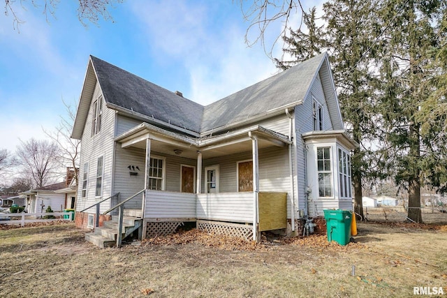 view of front of home with covered porch